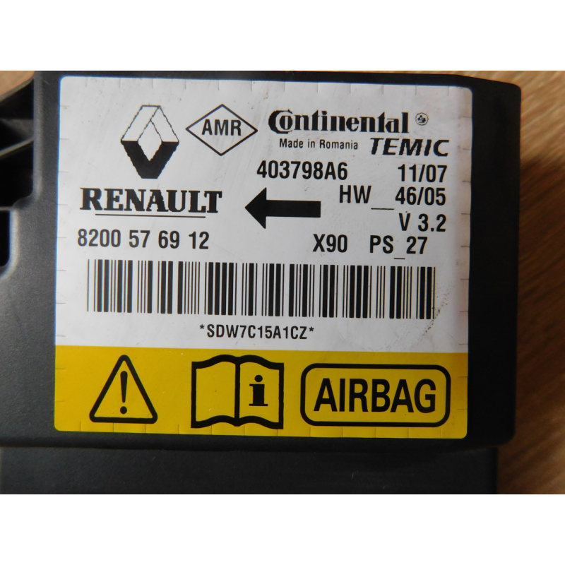 Блок управління подушками безпекі  AIRBAG RENAULT DACIA. 8200576912.
